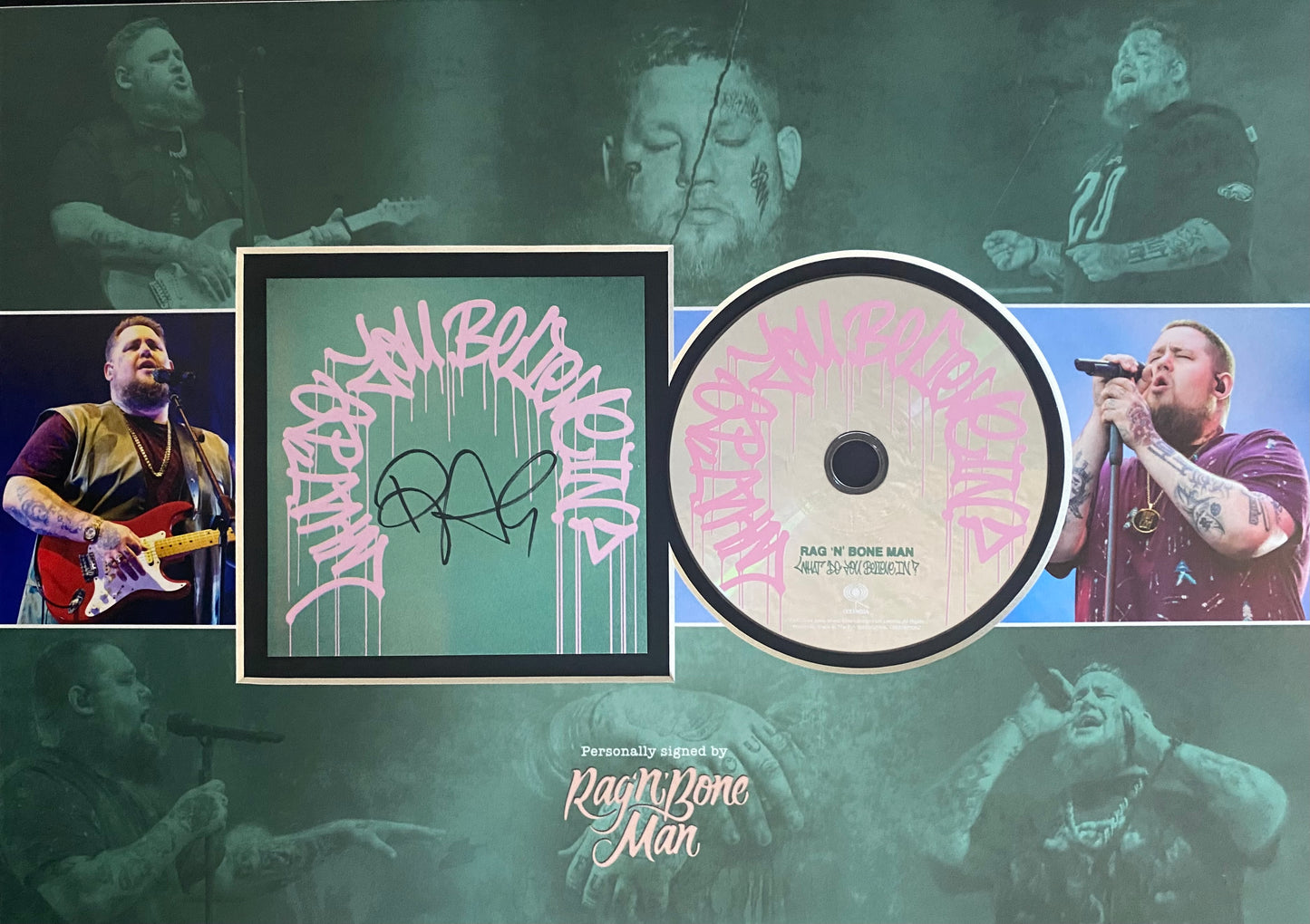 Rag n Bone man Signed CD insert A3 Mount Display