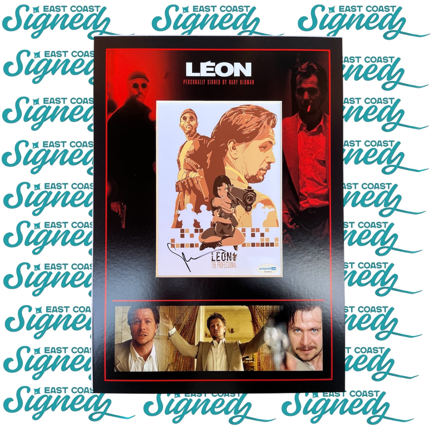 Leon signed Gary Oldman Poster mounted with ACOA Authentication