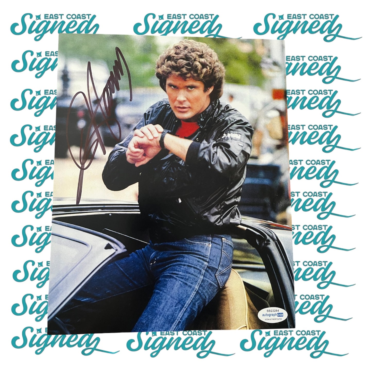 Knight Rider Signed David Hasselhoff 8x10 photo ACOA Authentication