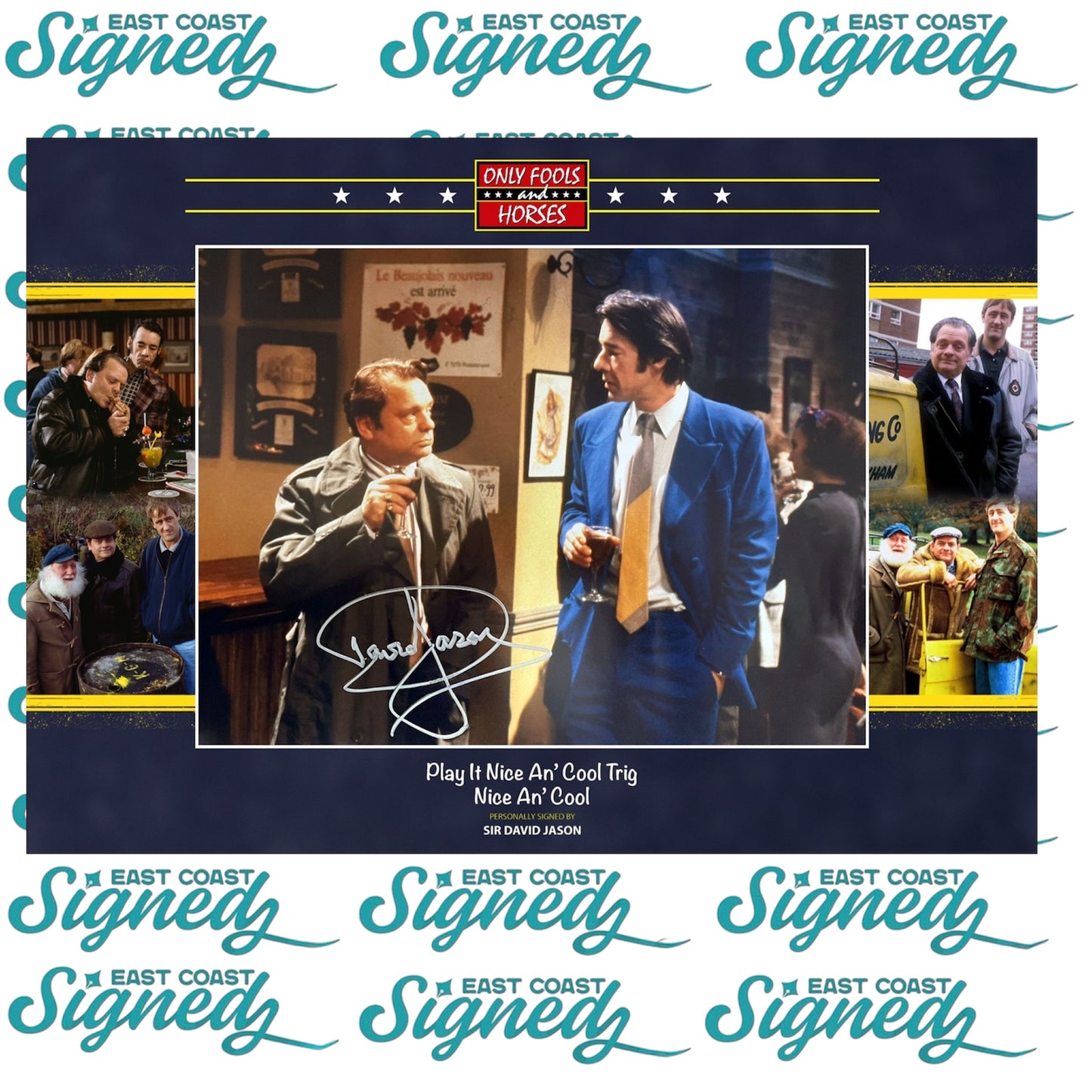 David Jason Signed 16x12 Only Fools and Horses photo in A2 bespoke Mount design with ACOA Authentication