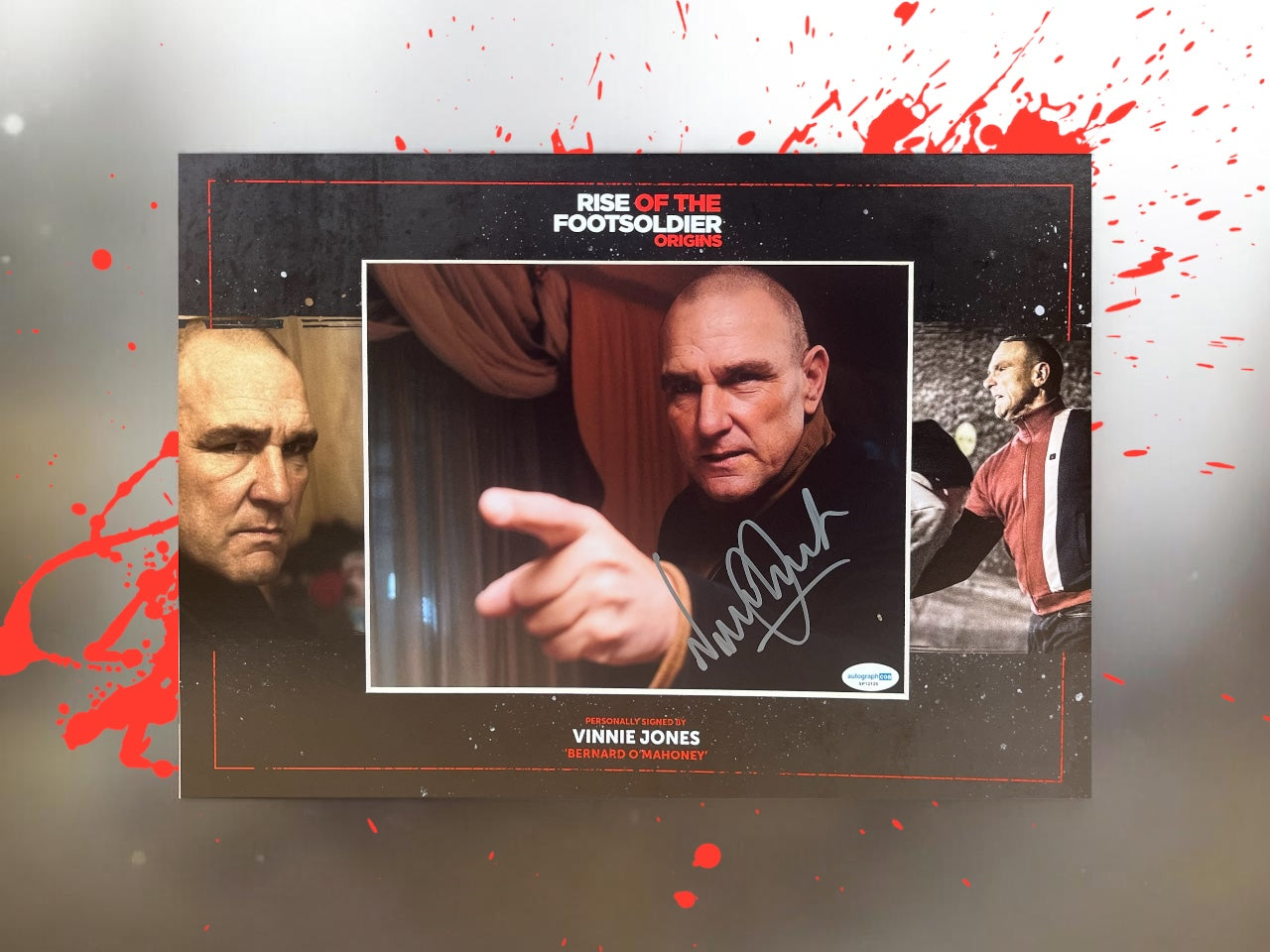 Rise of the Footsoldier signed Vinnie Jones 8x10 photo mounted with ACOA Authentication