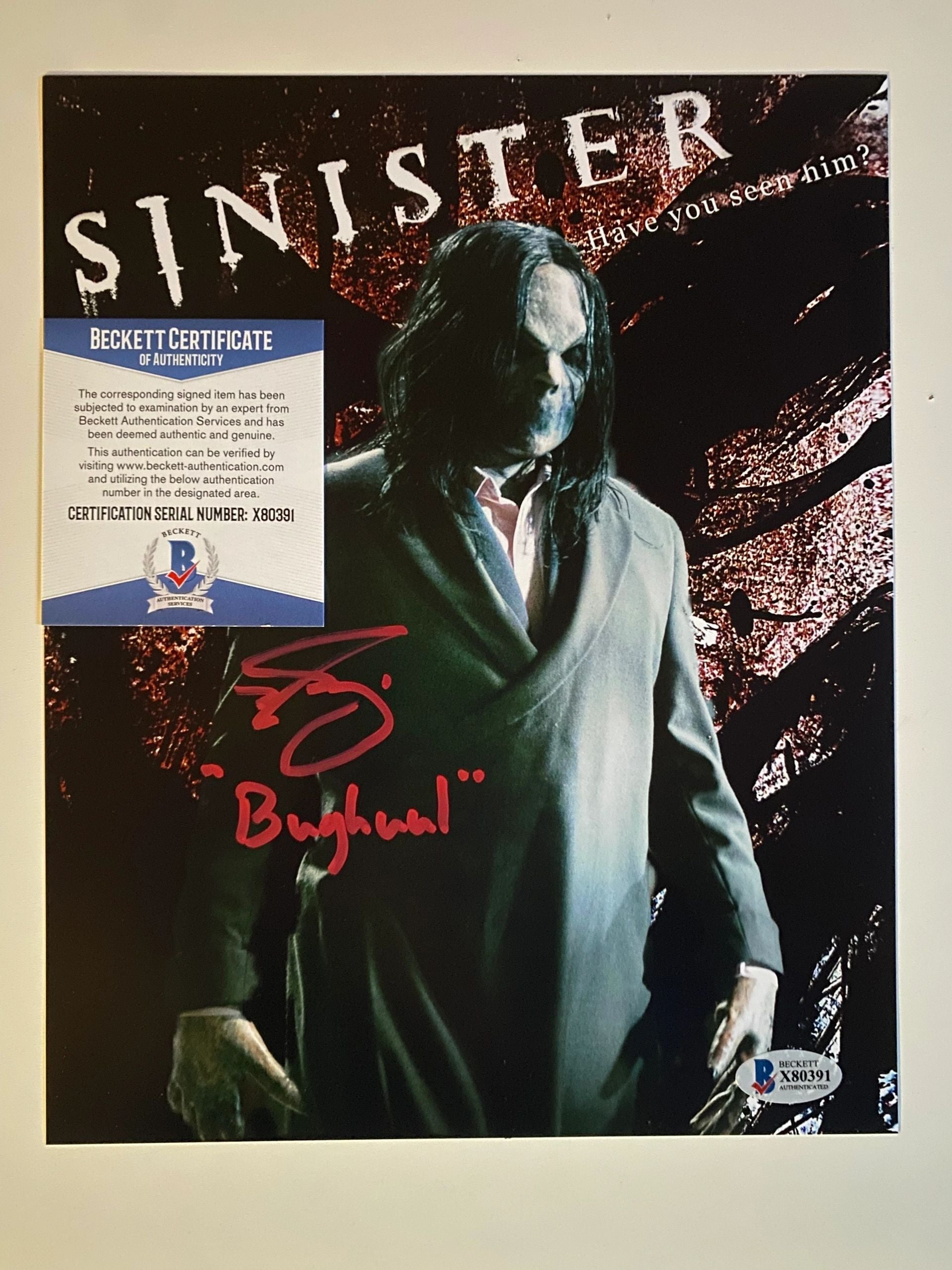 Nicholas King -Sinister signed 10x8 - Beckett Authenticated