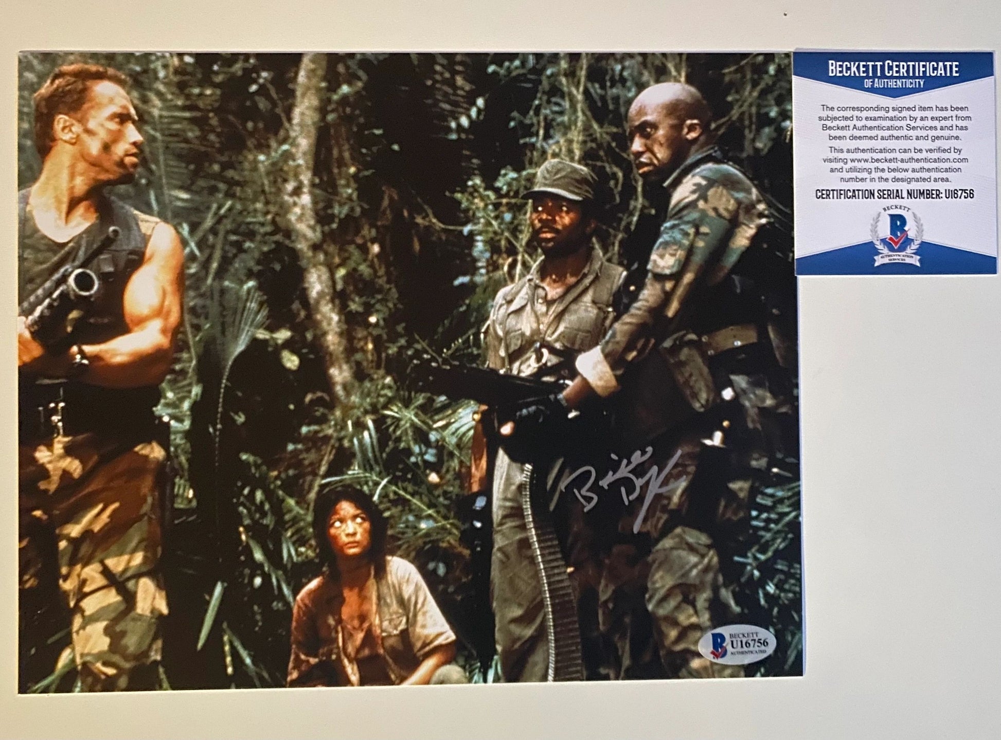 Bill Duke - Predator signed 10x8 - Beckett Authenticated