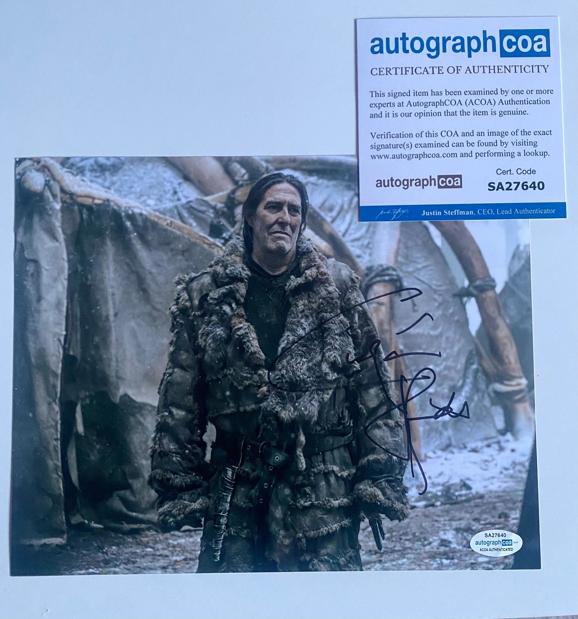 Ciaran Hinds Game of thrones signed 10x8 with ACOA Authenticated