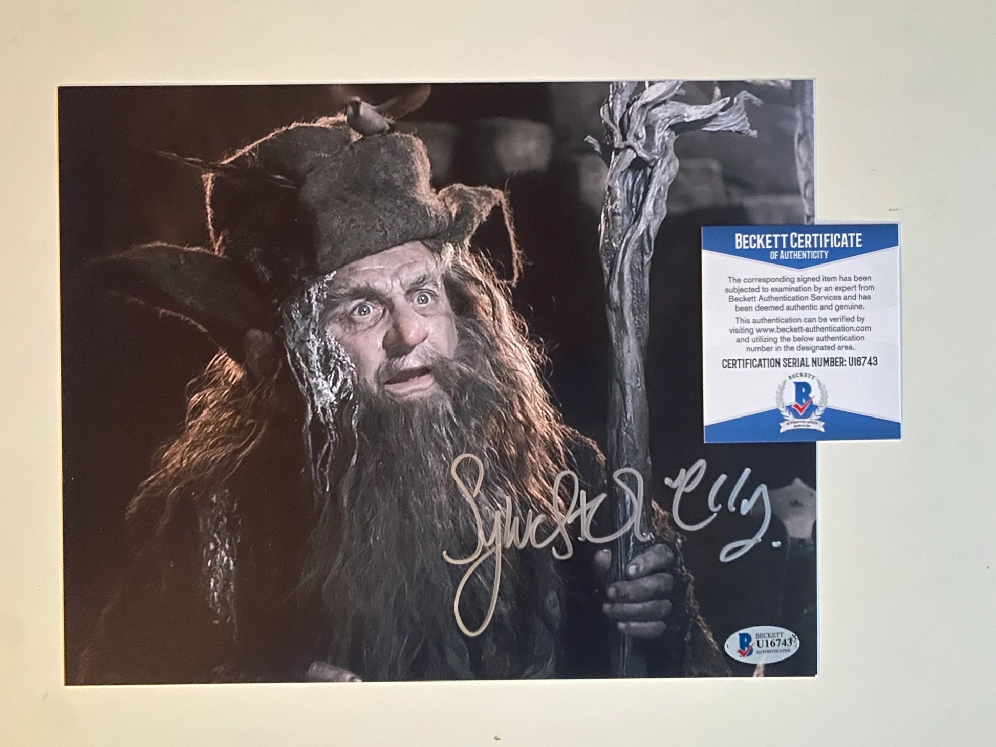 Sylvester McCoy - Lord of the rings (Hobbit) signed 10X8 - Beckett Authentication