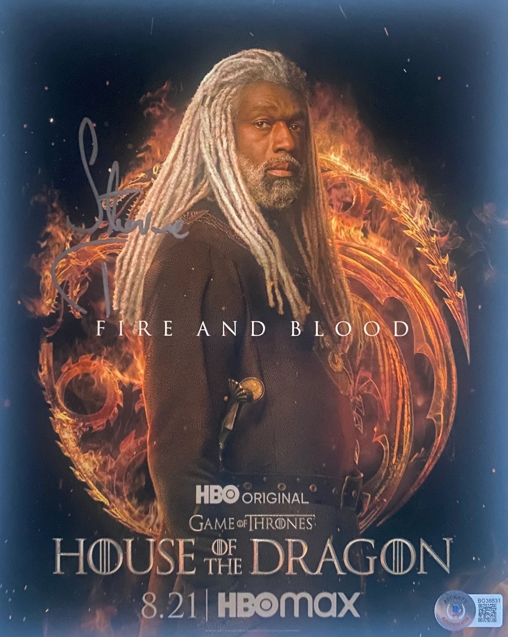 Steve Toussaint House of the Dragon signed 8x10 - Beckett Authenticated