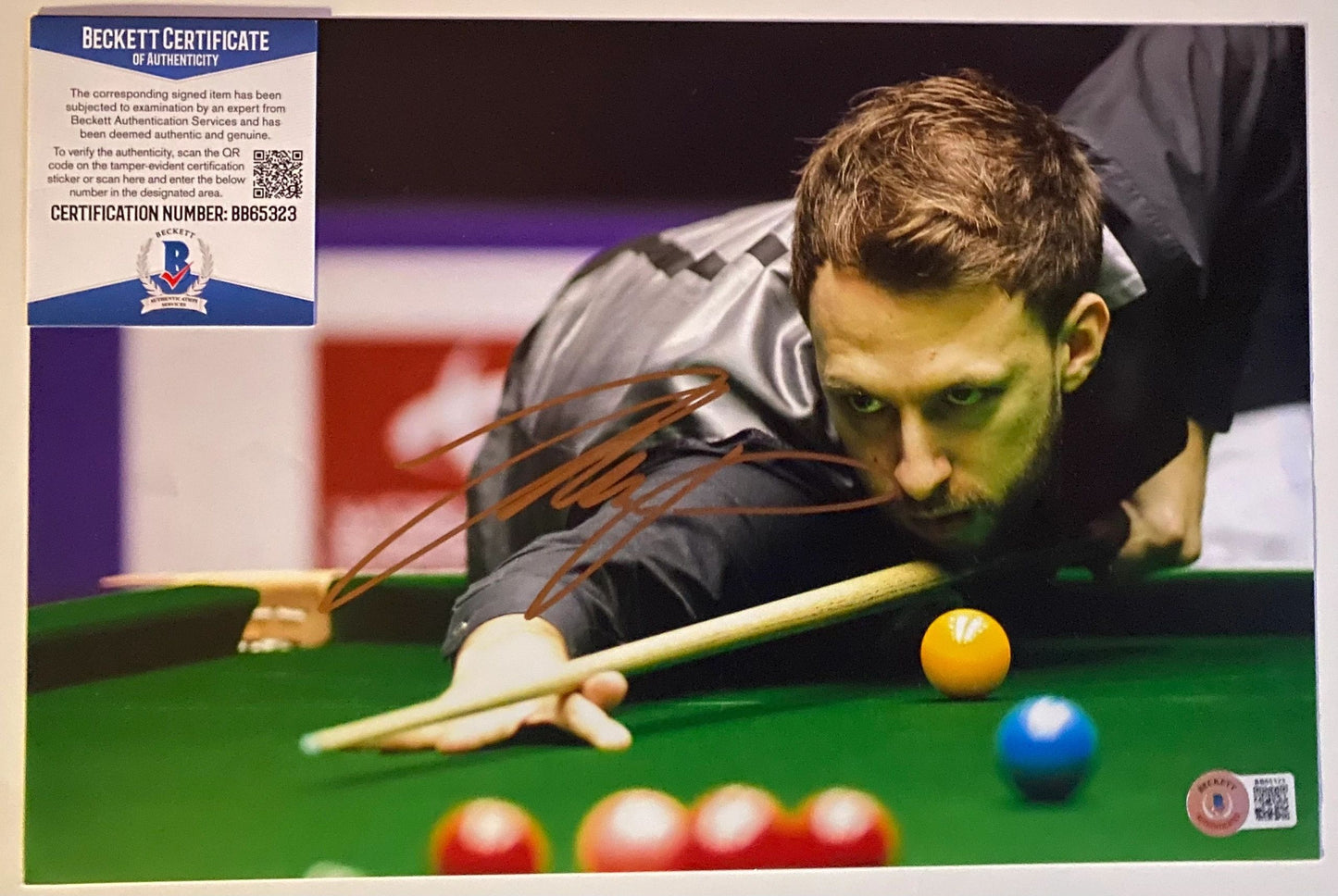 Judd Trump - Snooker signed 12x8 Beckett Authentication