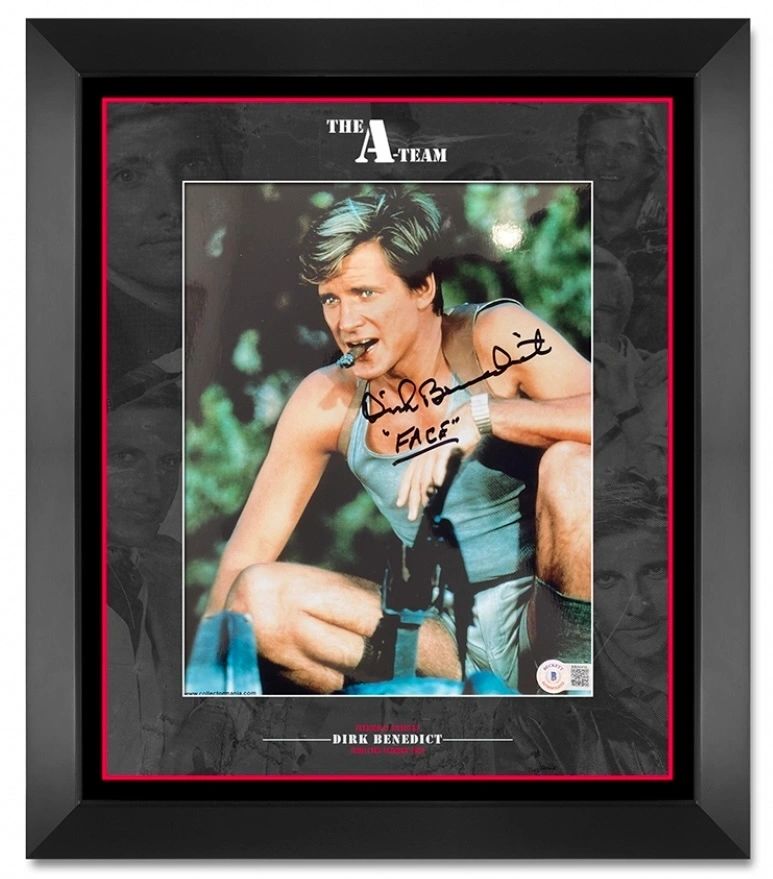 Dirk Benedict The A-Team signed 8x10 Mounted and framed - Beckett Authenticated