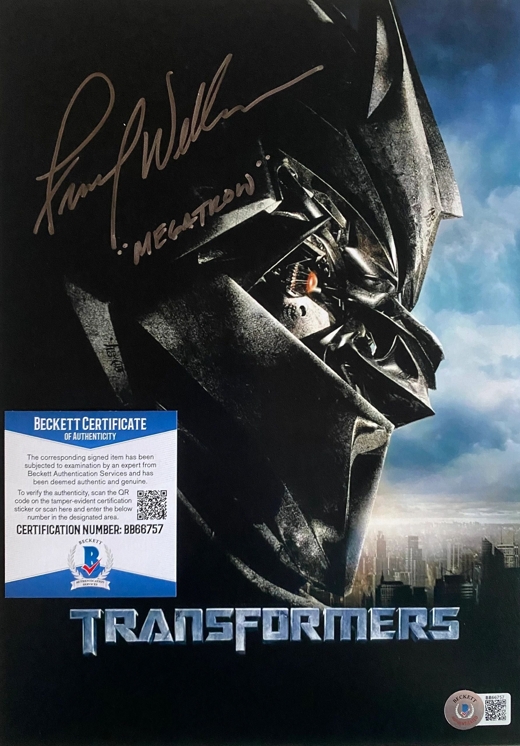 Frank Welker Signed Transformers A4 Poster - Beckett Authenticated