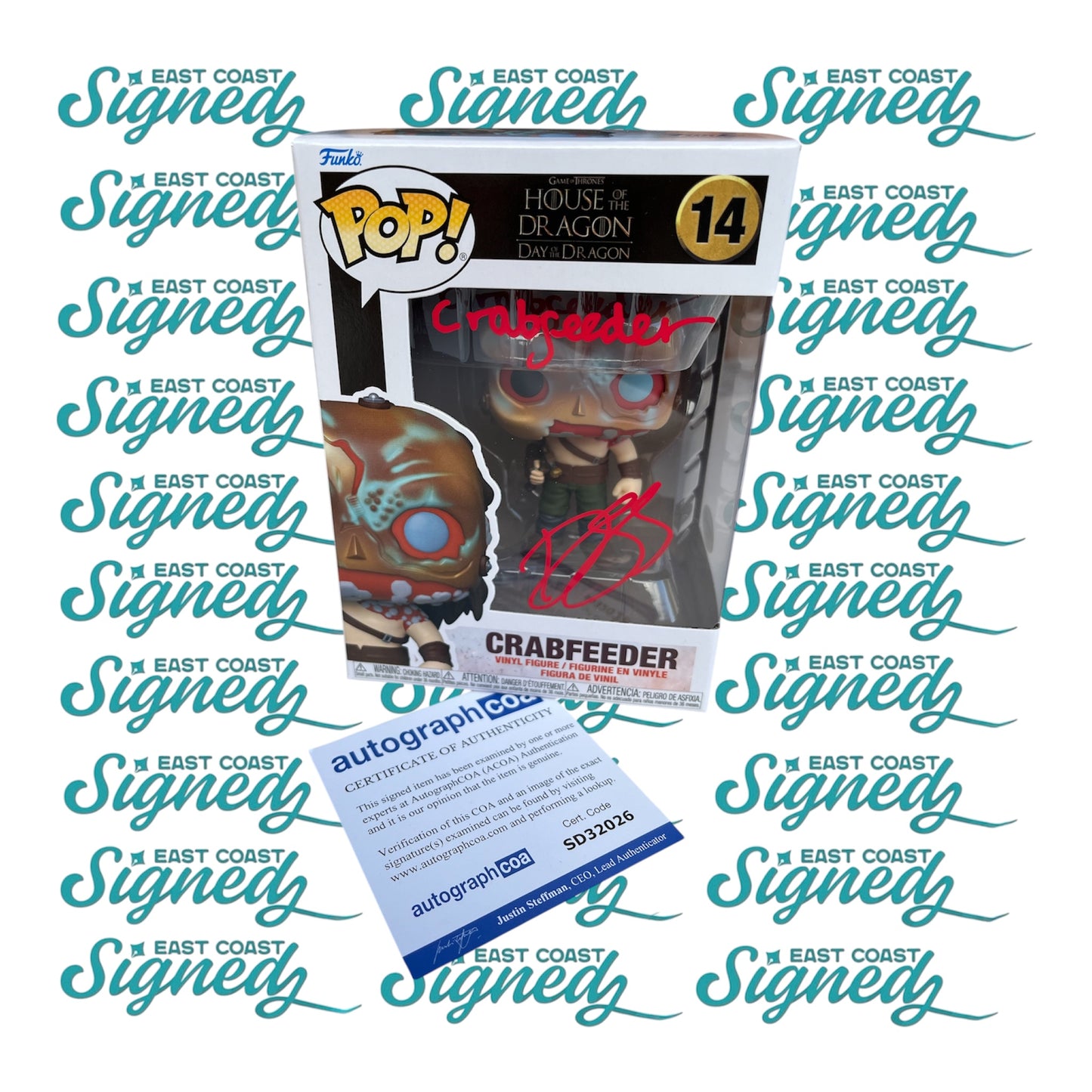 Daniel Scott -Smith signed House of the Dragon Crabfeeder Funko pop #14 (Copy)