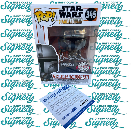Brendan Wayne signed The Mandalorian Funko Pop #345 special edition