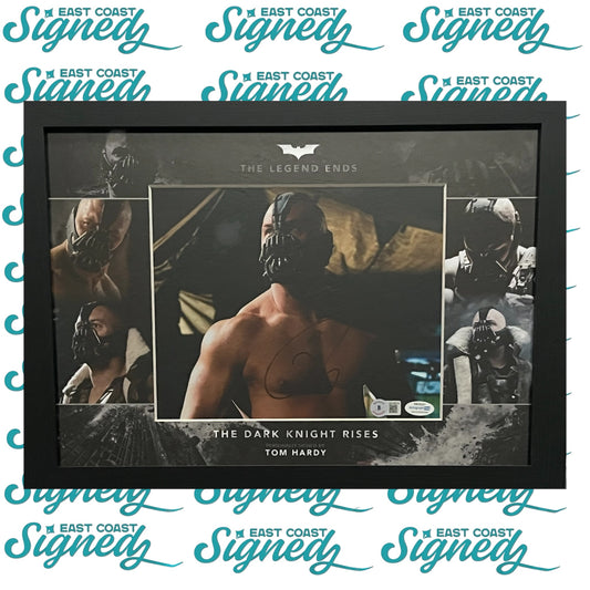 Tom Hardy Signed 'The Dark Knight Rises' 'Bane' Photo mounted and Framed Beckett, ACOA Authentication