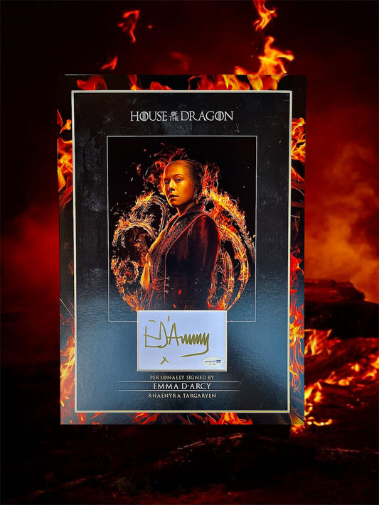 Emma D'Arcy - House of the Dragon Signed white card mounted ACOA Authentication