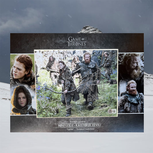 Rose Leslie & Kristofer Hivju Dual Signed Game Of Thrones 8x10” Photo - Beckett Authenticated