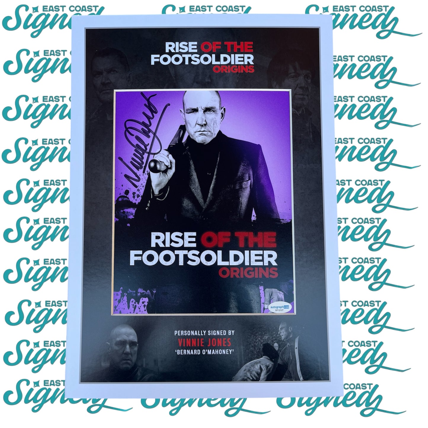 Rise of the Footsoldier signed  Vinnie Jones 8x10 photo mounted with ACOA Authentication