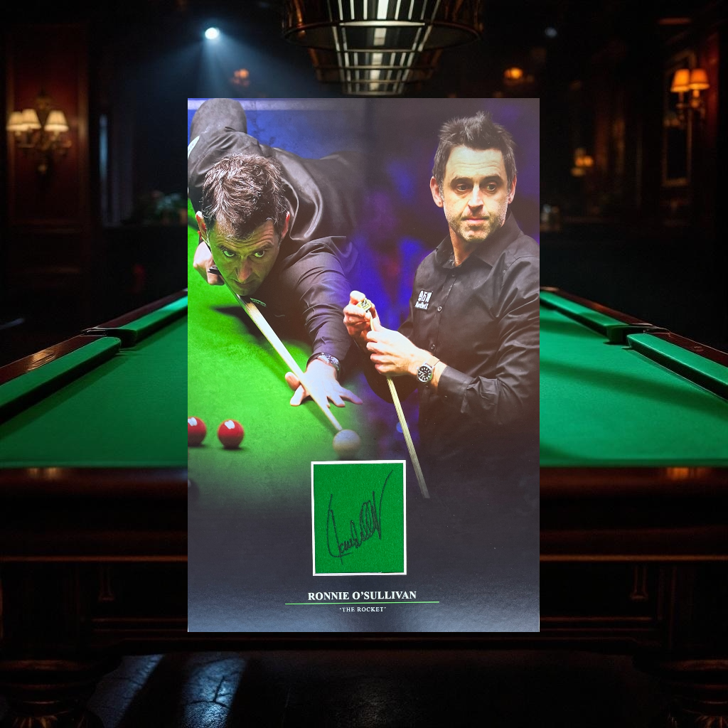 Ronnie O Sullivan signed Green Baize in A3 Mount design
