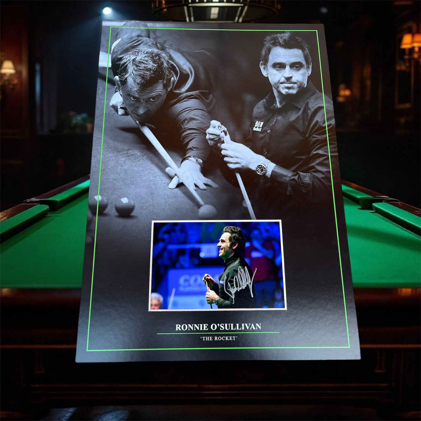Ronnie O Sullivan signed Photo in A3 Mount design