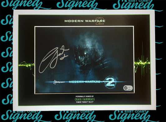 Craig Fairbrass signed photo in bespoke Call Of Duty A3 Simon Ghost Riley Mount design