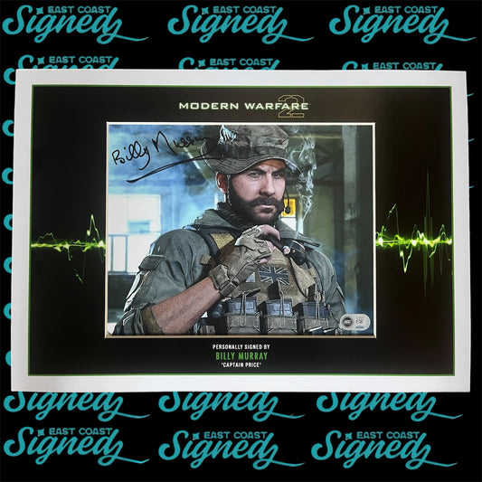 Billy Murray signed photo in bespoke Call Of Duty A3 Captain Price Mount design