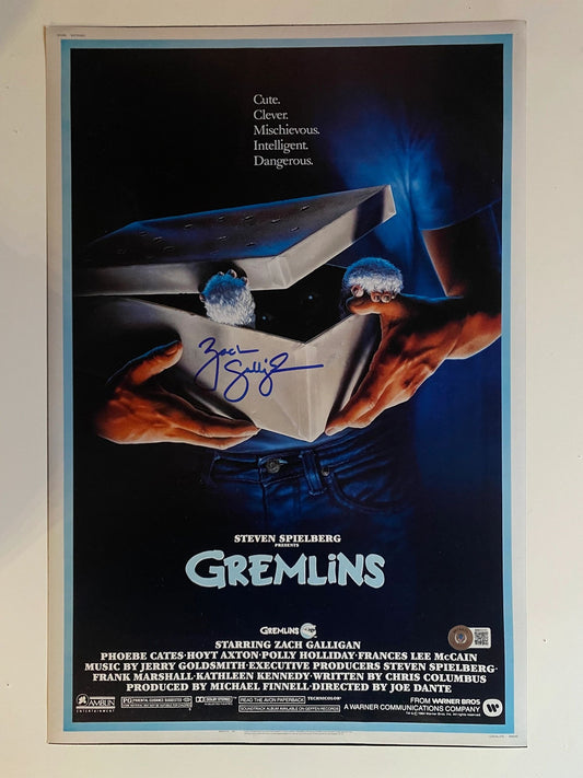 Zach Galligan - Gremlins signed 12x18 Beckett Authenticated