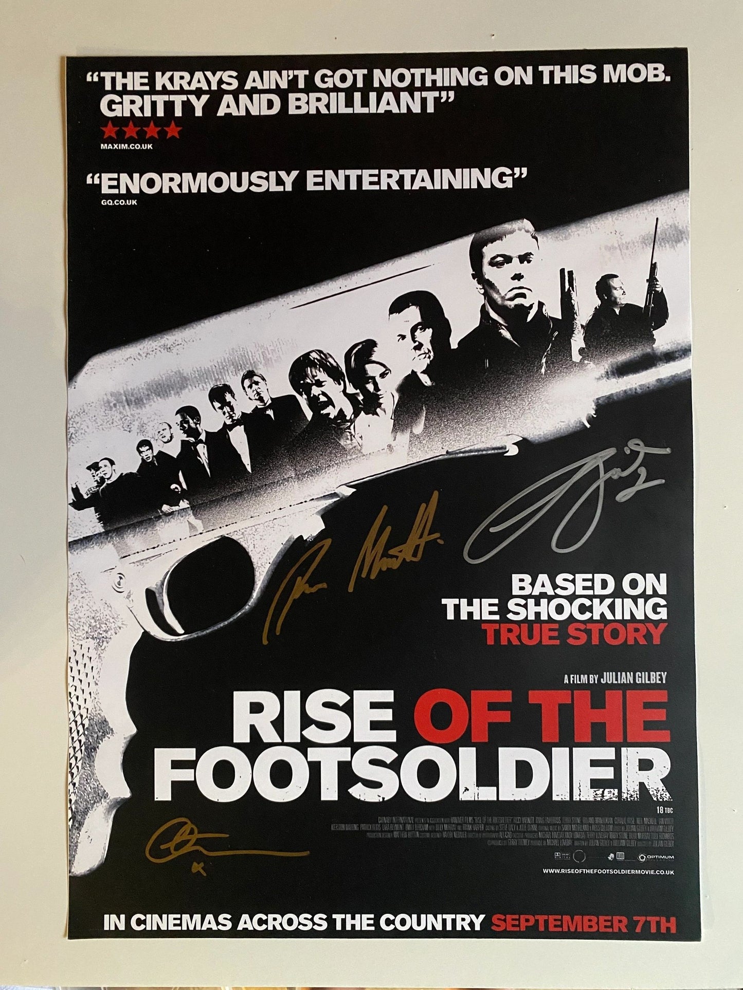 Triple signed A2 Rise of the Footsolider poster