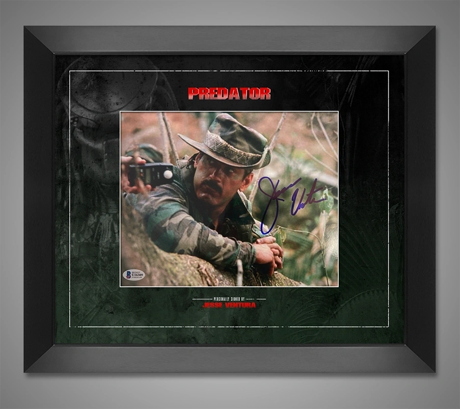 Jesse Ventura Predator 10x8 Mounted and framed - Beckett Authenticated